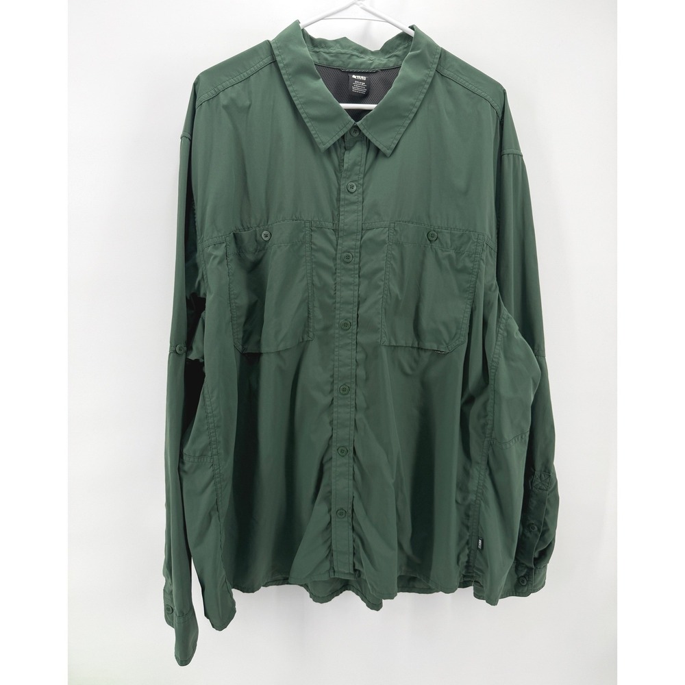 REI Co-op Sahara Shirt Green Hiking Outdoor Gorp Quick Dry Camp UPF 50+ Men 3XL
